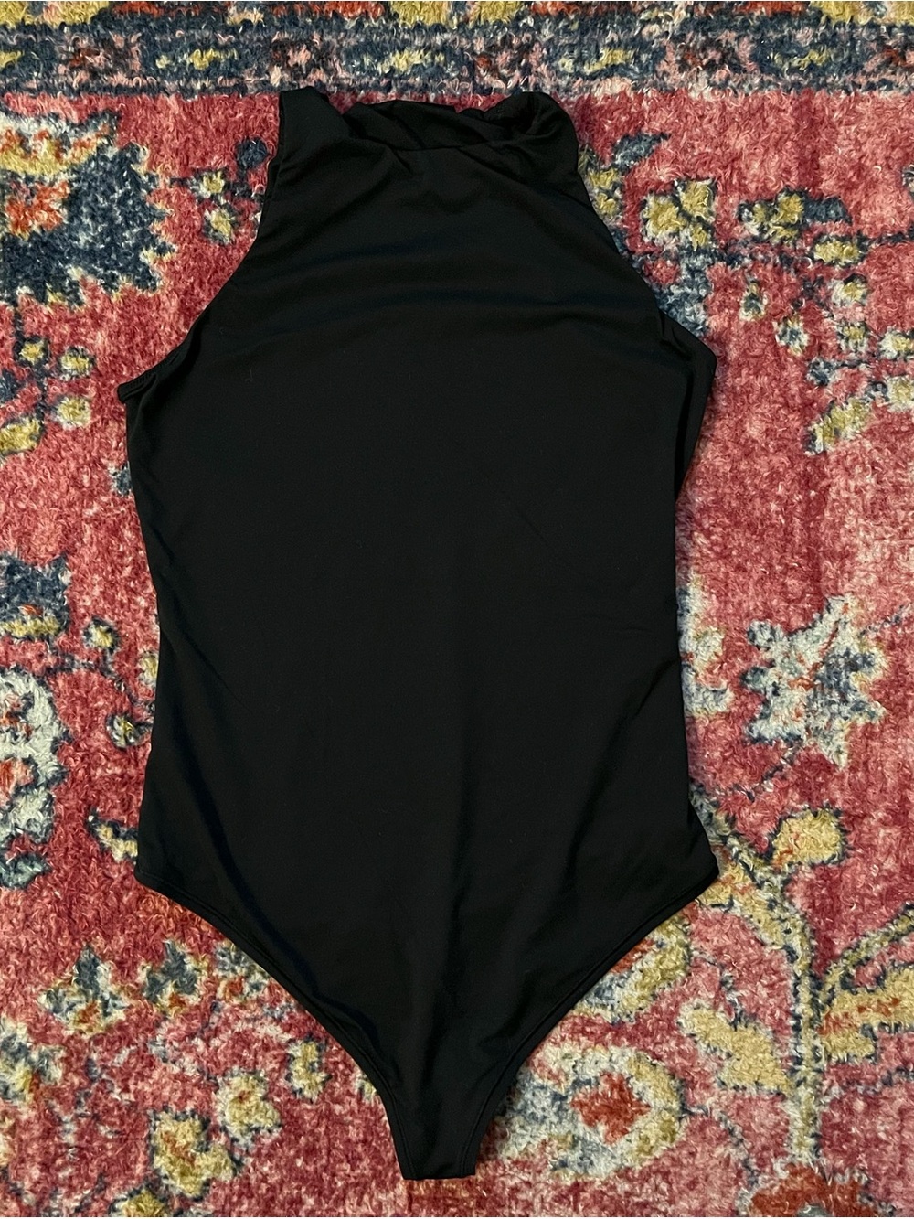 PINK Victoria's Secret Black High-Neck Bodysuit size medium